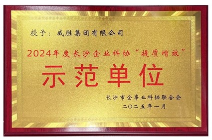 喜訊|威勝集團(tuán)榮獲2024年度長(zhǎng)沙企業(yè)科協(xié)“提質(zhì)增效”示范單位